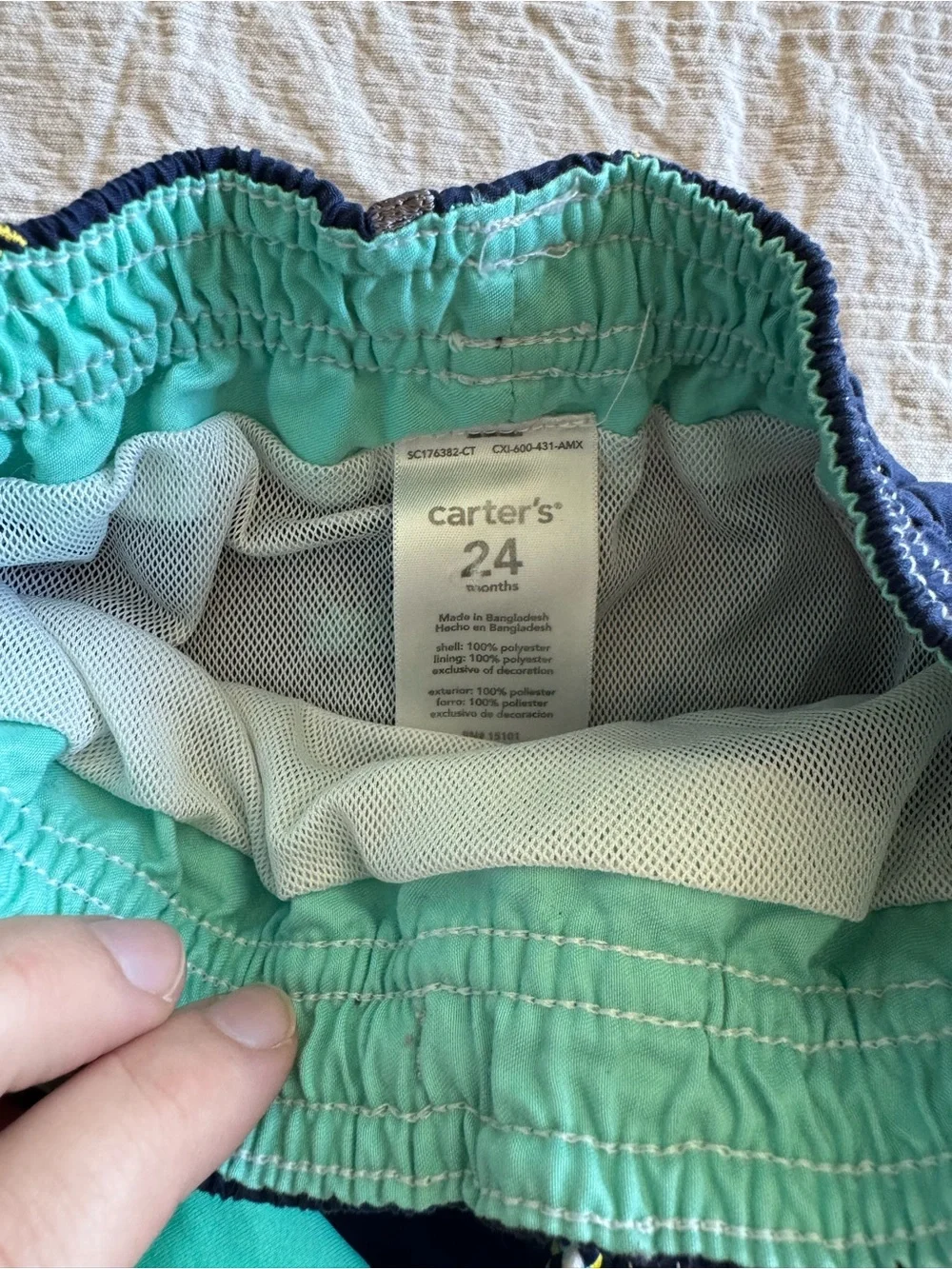 Carter's Navy & Mint Green Kids Swim Set bundle